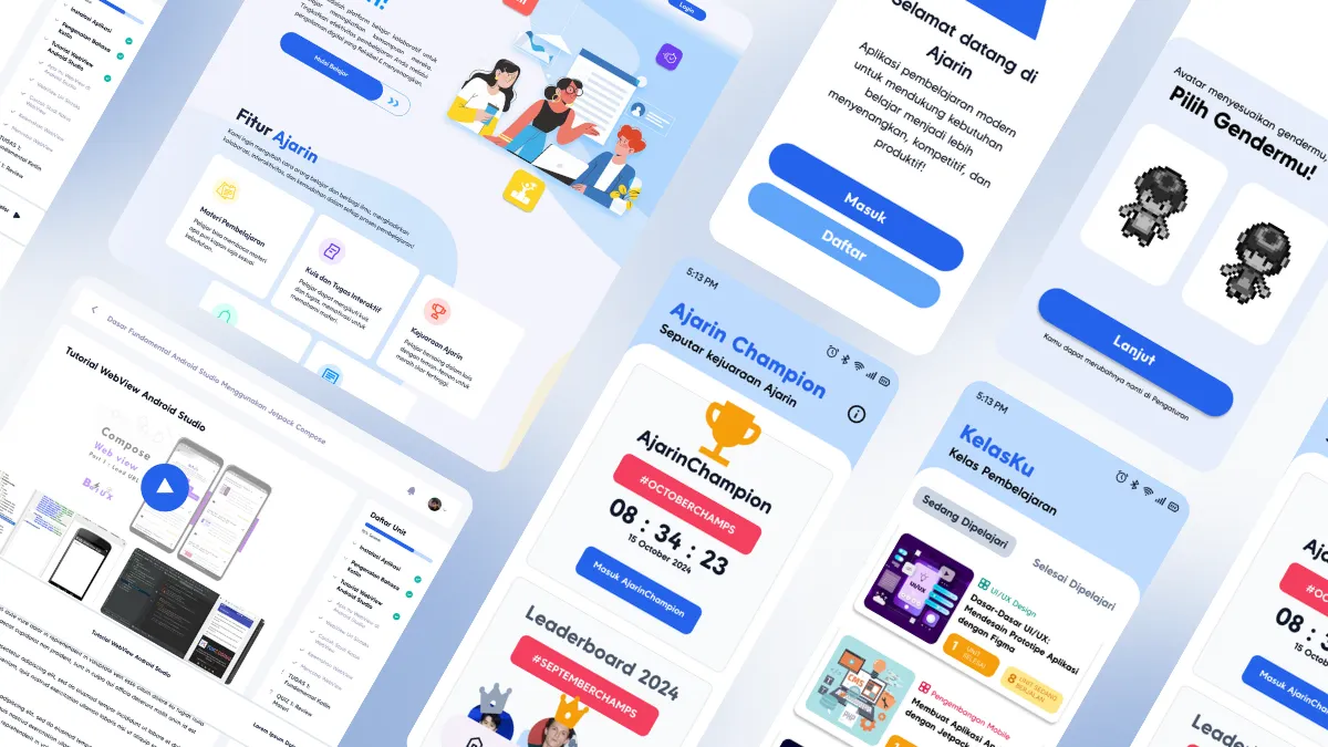 Ajarin LMS platform on web and mobile