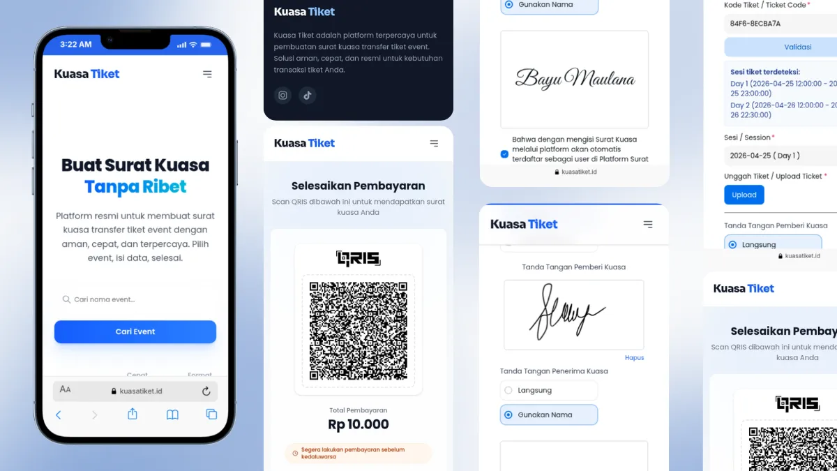 Kuasa Tiket platform screenshot