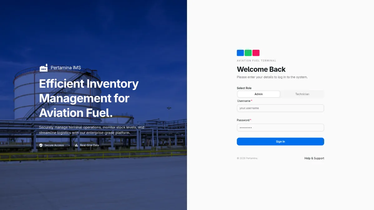 Pertamina Inventory Management System screenshot