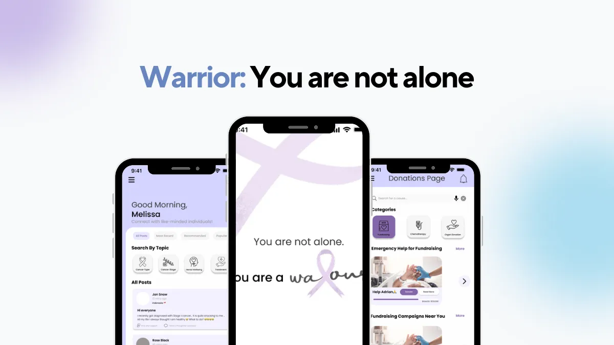 Warrior cancer support community mobile app